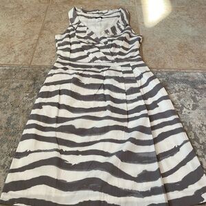 J. Crew Gray and White Striped Dress